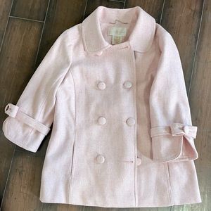 Julie brown pink pea coat with bows size 4